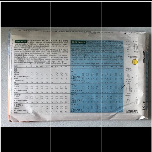 Butterick Pattern Set #4551 - Picture 2 of 2